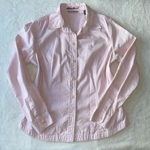 Eddie Bauer Button Down Shirt Medium Tailored Fit Pastel Pink 100% Cotton